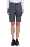 Thom Browne 4-bar Stripe Twill Shorts In Medium Grey