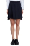 Thom Browne Pleated Loopback Cotton Mini Skirt In Navy
