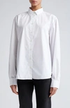 Totême Toteme Oversized Poplin Tux Shirt White In White