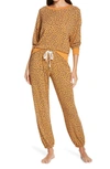 Honeydew Intimates Star Seeker Brushed Jersey Pajamas In Pumpkin Spice Cheetah