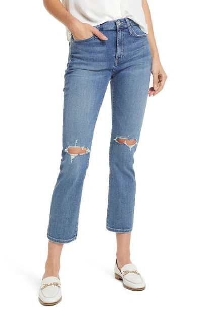 Edwin Elin High Waist Crop Slim Jeans In Norway Destructed