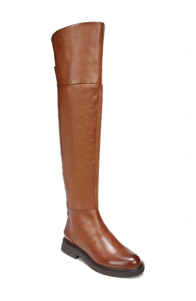Franco Sarto Battina Womens Leather Block Heel Over-the-knee Boots In Brown