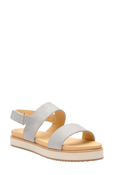 Nisolo Go-to Flatform Slingback Sandal In Sky Grey