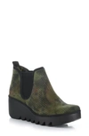 Fly London Byne Wedge Chelsea Boot In 003 Green