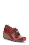 Fly London Nely Wedge Loafer In 005 Red Rug