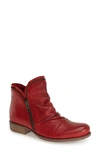 Miz Mooz Luna Womens Leather Ruched Ankle Boots In Red