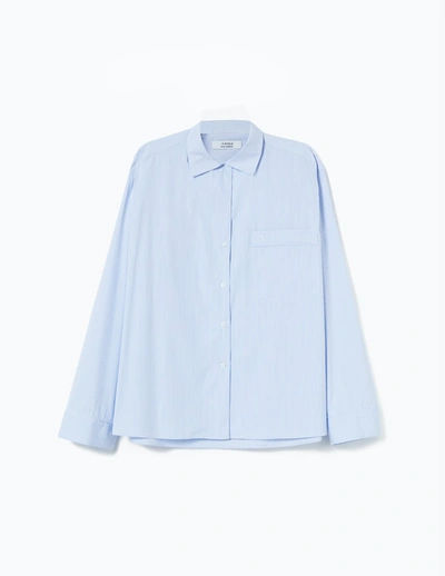 A-line Dream Blue Stripes Pyjama Shirt In Dream-blue-stripes