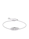 Monica Vinader Nura Tiny Oval Plate Bracelet In Silber