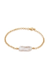 Monica Vinader Womens White Nura Biwa Pearl And 18ct Gold-plated Vermeil Sterling Silver Bracelet 1size In Gold