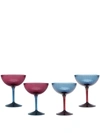 La Doublej Glass Champagne Coupes (set Of 4) In Mixed