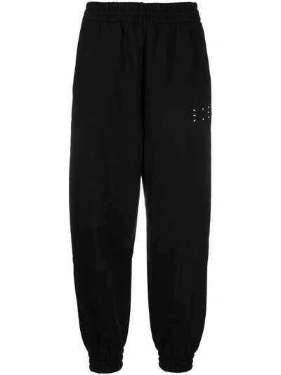 Mcq By Alexander Mcqueen Woman Black Slim Fit Joggers With Logo In Nero