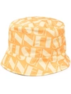Sunnei Logo-print Reversible Bucket Hat In Gelb