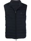 Emporio Armani Nylon Down Vest In Blue