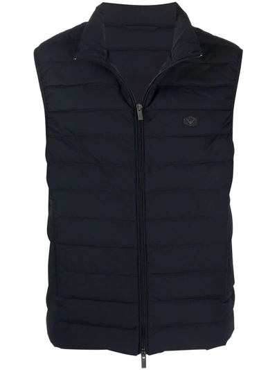 Emporio Armani Padded Gilet-jacket In Blue