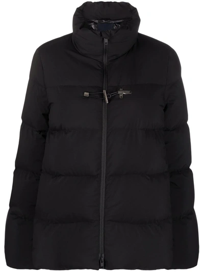 Fay Toggle-detail Puffer Jacket In Black