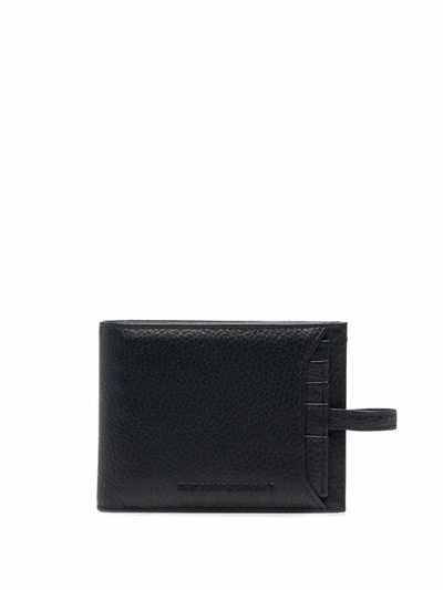 Emporio Armani Pebbled-effect Leather Wallet In Nero