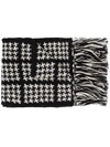 SAINT LAURENT HOUNDSTOOTH KNITTED SCARF