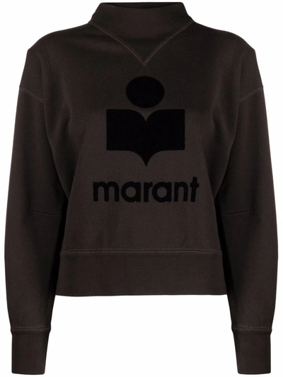 Isabel Marant Étoile Logo-print Mock-neck Sweatshirt In Black