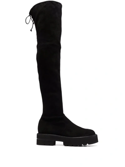 Stuart Weitzman Lowland Lift Over-the-knee Boots In Schwarz