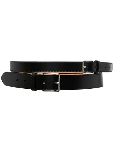 Alexander Mcqueen Double Buckle Belt In Black