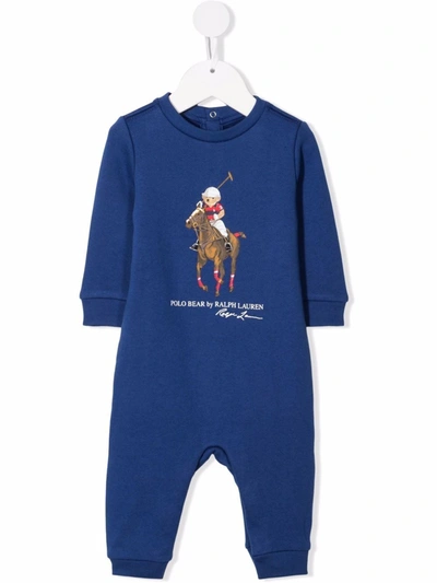 Ralph Lauren Babies' Polo Teddy-print Body In Blue