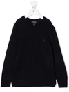 RALPH LAUREN EMBROIDERED-LOGO KNITTED JUMPER