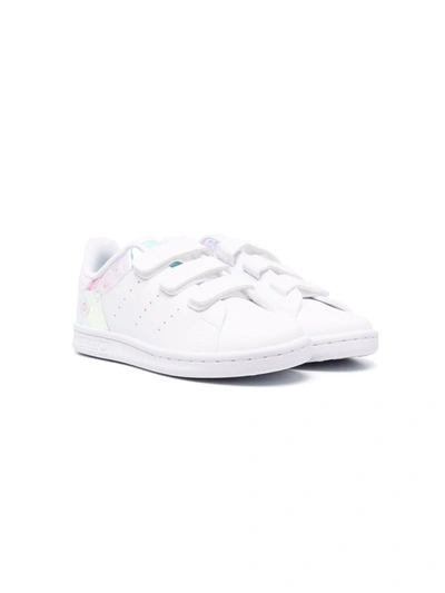 Adidas Originals Kids' Touch-strap Low-top Trainers In White