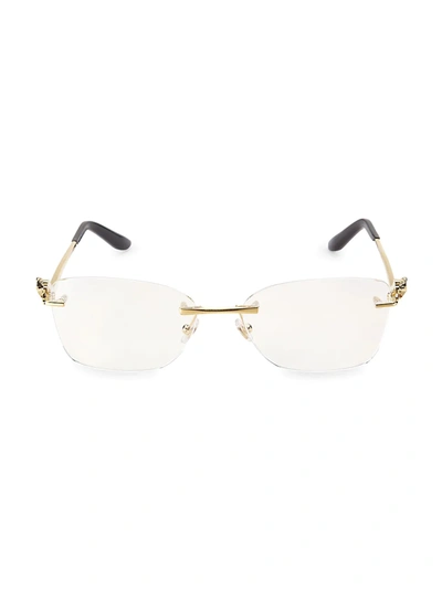 Cartier 57mm Rimless Cat Eye Eyeglasses In Gold