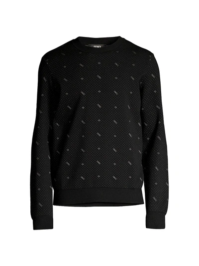 Fendi Girocollo Crewneck Sweater In Noir