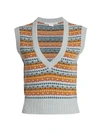 Veronica Beard Helenka Intarsia Merino Wool-blend Tank In Neutral