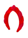 Alexandre De Paris Twisted Knot Velvet Headband In Red