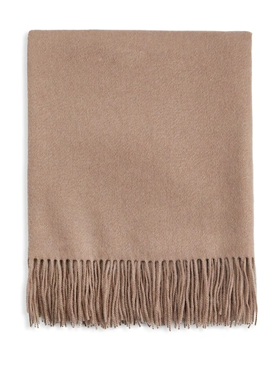 Sofia Cashmere Trentino Cashmere Throw In Medium Beige