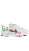 Nike Women's Crater Impact Casual Sneakers From Finish Line In Summit White  Black  & Green Glow
