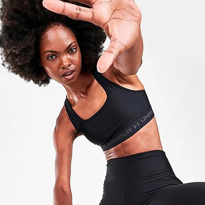 Under Armour Training Mid Support Crossback Sports Bra In Black