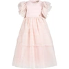 ELIE SAAB PINK DRESS FOR GIRL WITH METALLIC LOGO,3P1002 O0004 108OR