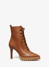 Michael Kors Kyle Leather Lace-up Boot In Brown