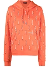 Dsquared2 Bead-embellished Hoodie In Orange