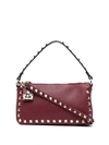 Valentino Garavani Rockstud Leather Small Shoulder Bag In Cherry