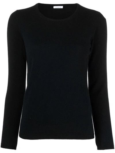 Malo Cashmere Long-sleeved Jumper In Schwarz