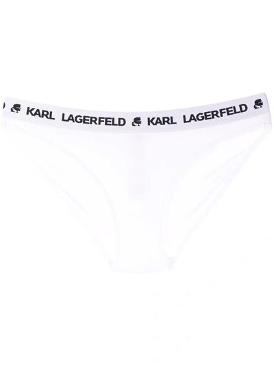Karl Lagerfeld Logo Band Jersey Briefs In 白色