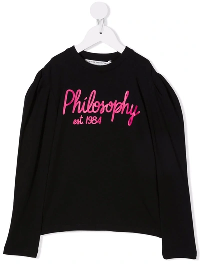 Philosophy Di Lorenzo Serafini Logo-print Crew Neck Sweatshirt In 黑色