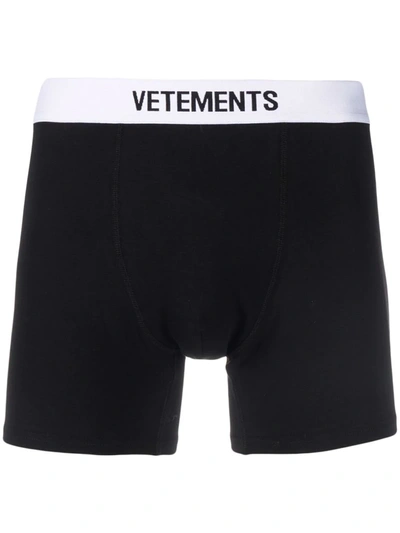 Vetements Logo-waistband Boxer Shorts In Black