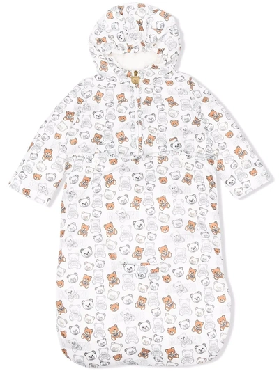 Moschino Babies' Teddy Bear-print Padded Jacket In 白色