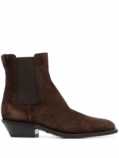 Tod's Texan Suede Ankle Boot In Brown