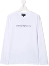 Emporio Armani Logo Lettering T-shirt In 白色