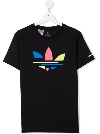 Adidas Originals Kids' Logo Print T-shirt In 黑色