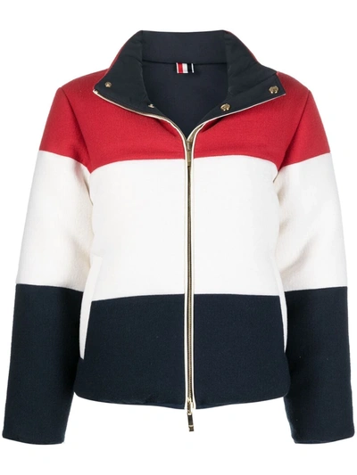 Thom Browne Colour-block Puffer Jacket In Red