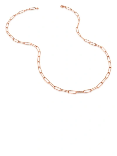 Monica Vinader Deco Paper Clip Chain Necklace In Ros Gold
