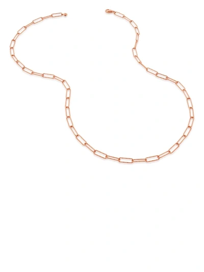 Monica Vinader Deco Paper Clip Chain Necklace In Rosa