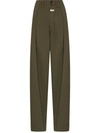 Etro Pleat-detail High Waisted Trousers In Grün